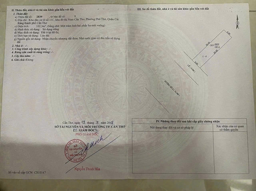 BÁN NỀN LỘ 30M – KHU NÔNG THỔ SẢN – P. HƯNG PHÚ – TP. CẦN THƠ